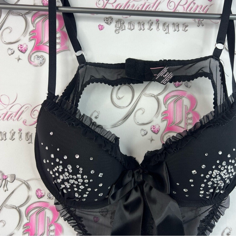 Victoria secret Black Sheer Lace Chemise with Bow Detail - Intimates apron - Picture 3 of 16